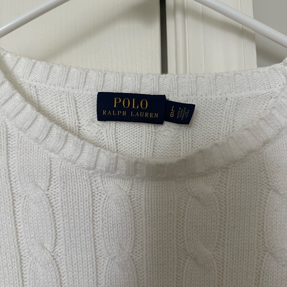 Ralph Lauren Women's White Cable Knit Sweater - Picture 2 of 2